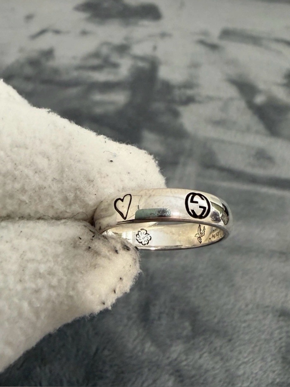 Brand New Gucci Blind for Love Sterling Silver 925 Ring Size 14 (US 6.75)